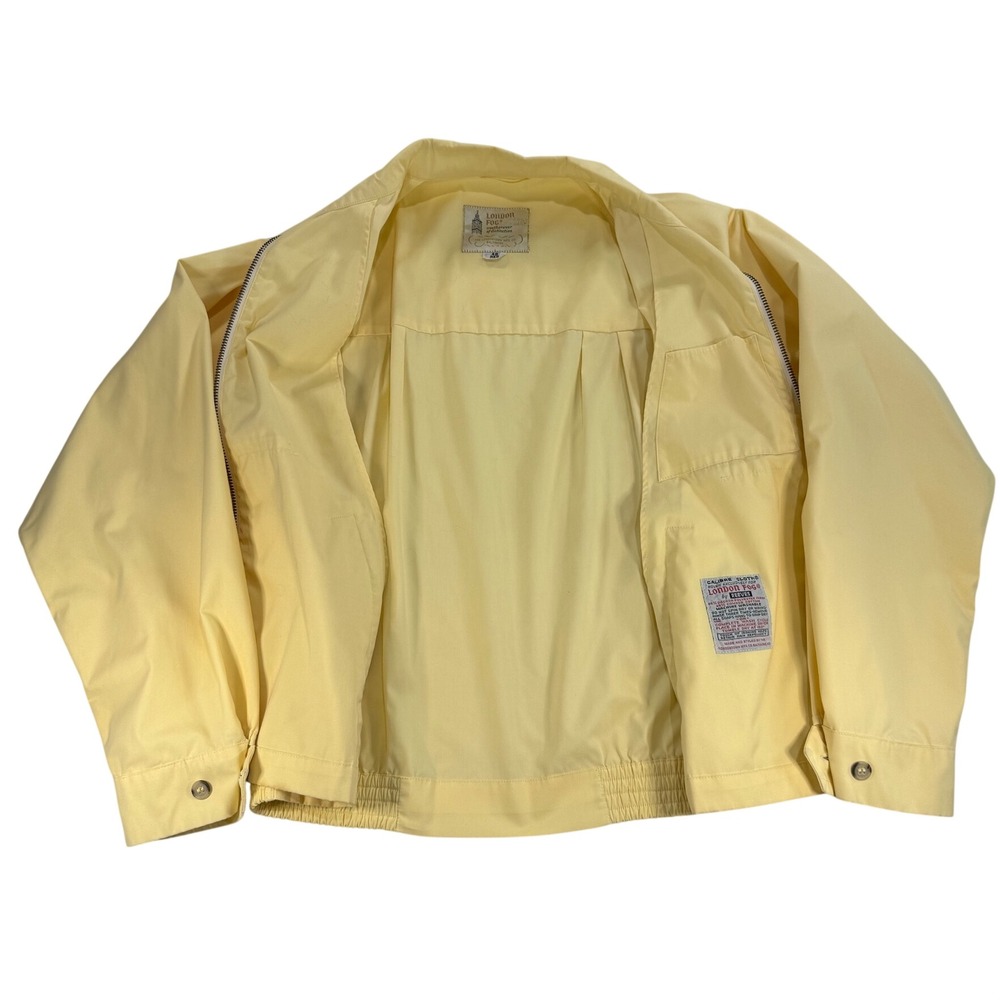 Vintage 60s 70s London Fog Harrington Jacket Yellow Ivory Talon Zip Size 40 Reg - Picture 3 of 10
